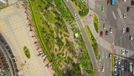 sunny-day-zhuhai-city-square-traffic-road-aerial-top-view-4k-china