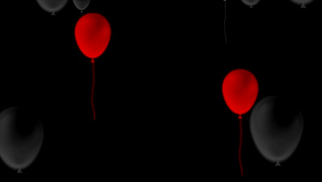 Rote-und-schwarze-Luftballons-abstrakte-Videoanimation