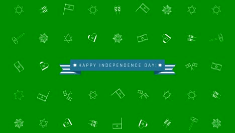 Israel-Independence-Day-holiday-flat-design-animation-background-with-traditional-outline-icon-symbols-and-english-text