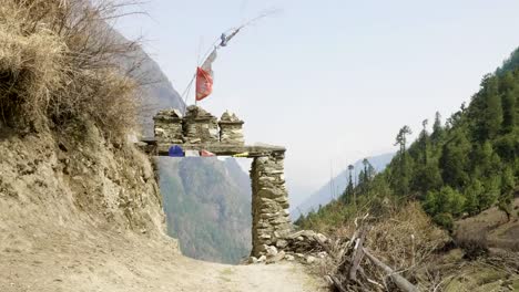 Arch-to-nepalese-village-Lho.-Manaslu-circuit-trek.