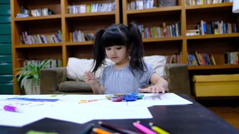 Cute-girl-concentrate-painting.