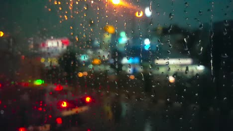 Traffic-jam-with-raining-on-city-road