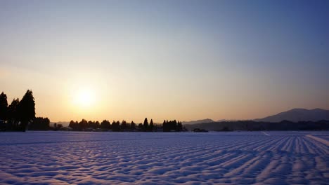 Dramatic-Sunset-Winter-scene-Time-Lapse-4k-resolution-footage