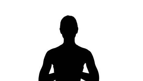 Silhouette-Yoga-smiling-woman-with-hands-coupled