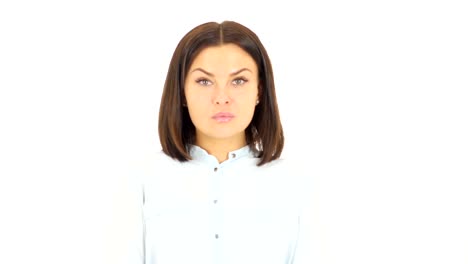 Woman-in-Shock,-White-Background