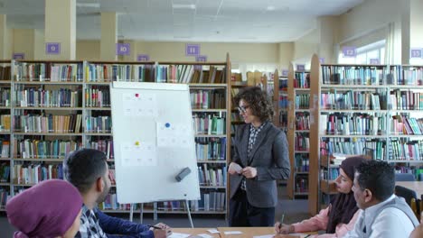 Female-English-Teacher-Using-Words-Cards-at-Lesson-for-Migrants