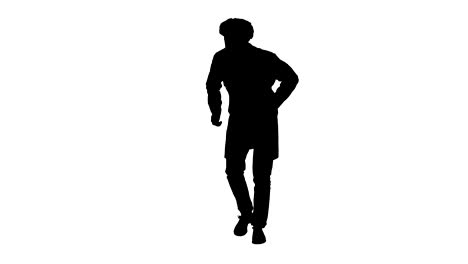 Silhouette-Doctor-wearing-his-uniform-and-wearing-a-mask-he-is-walking-in-a-funny-way