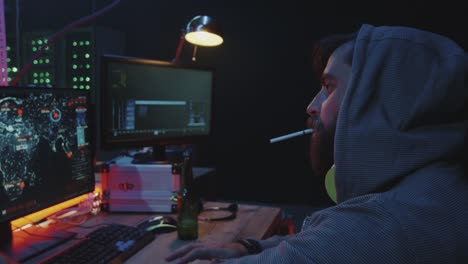 Hacker-smoking-and-spreading-computer-virus