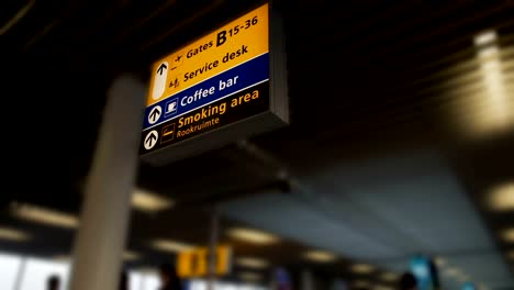 Indicator-board-showing-direction-to-services-for-passengers-at-airport-terminal