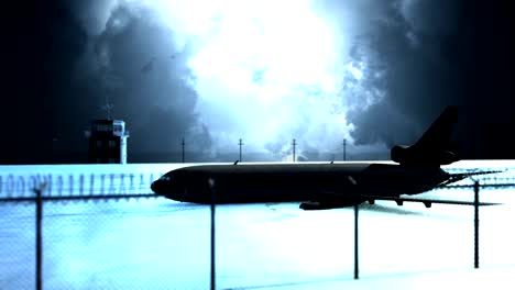 Big-Airplane-in-a-Abandoned-Airport-on-a-Stormy-Night