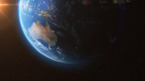 Earth-from-Space-with-Sun-Light-Stars-Day-Night---3D-Animation-4K