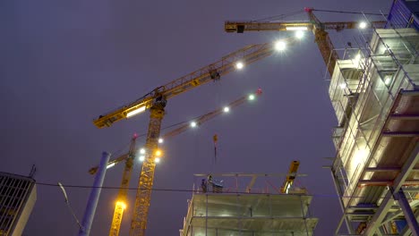 A-construction-site-with-the-big-cranes-in-Stockholm-Sweden