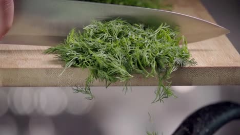 Falling-of-dill-into-the-frying-pan.-Slow-motion-240-fps