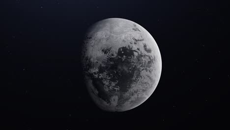 Die-Zwergplaneten-Haumea-in-seiner-eigenen-Bahn-im-freien-Weltraum-drehen.-4K