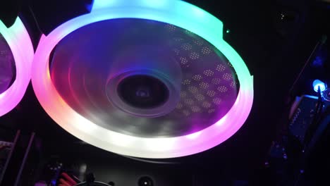 Cooling-Fans-Illuminated-by-LEDs-Inside-Personal-Computer