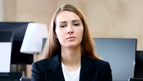 Sleeping-Woman-in-Office,-Portrait