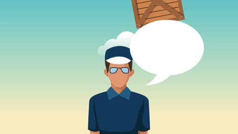 Courier-with-blank-speech-bubbles-HD-animation