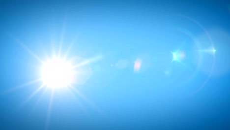 Beautiful-Bright-Sun-Shining-Moving-Across-the-Clear-Blue-Sky-in-Time-Lapse.-3d-Animation-with-Flares.-Nature-and-Weather-Concept.