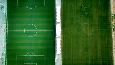 Aerial-view-;-football-or-soccer-field
