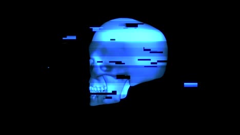 Human-rotating-skull-in-distorted-glitch-style-on-black-background.