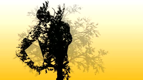 Mixed-media-of-two-3d-animation--from-tree--and--silhouette-of-girl