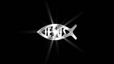 Jesus-Fisch-religiöse-symbol-Partikel-Animation,