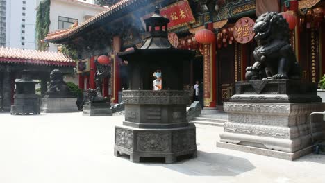 Wong-Tai-pecado-templo-en-la-isla-de-Kowloon-en-Hong-Kong,-China