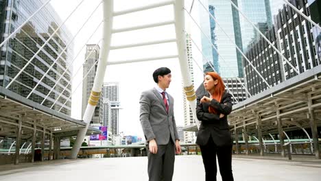 Business-man-and-woman-discussing-about-their-work