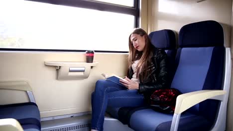 Viajando-en-tren-y-leyendo-un-libro.