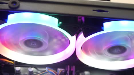 Cooling-Fans-Illuminated-by-LEDs-Inside-Personal-Computer