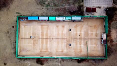 Aerial-view-;-football-or-soccer-field