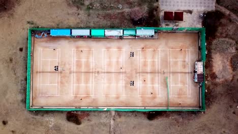 Aerial-view-;-football-or-soccer-field