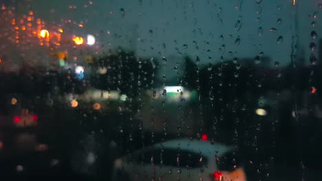 Traffic-jam-with-raining-on-city-road