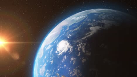 Earth-from-Space-with-Sun-Light-Stars-Day-Night---3D-Animation-4K