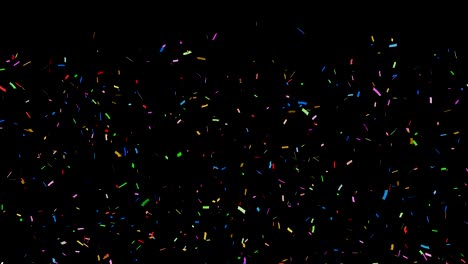 Multi-colored-confetti-falling-on-black.