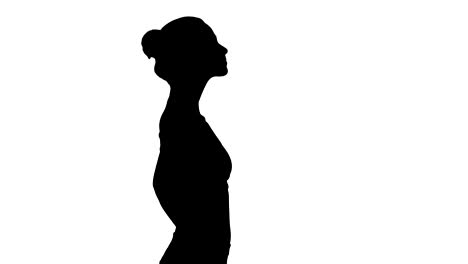 Silhouette-Female-walking-and-doing-neck-stretching-exercise-to-release-build-up-tension