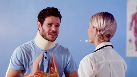 Physiotherapist-examining-neck-of-a-female-patient