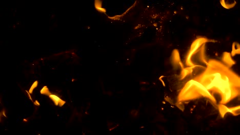 Flying-glowing-bonfire-embers-into-the-dark