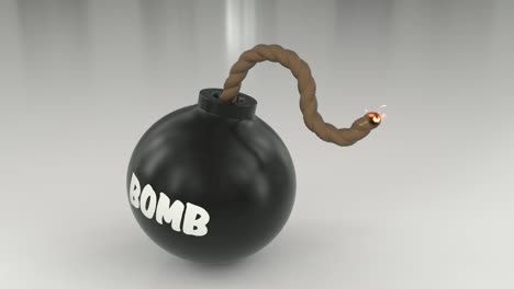 Bombe-Cartoon-Toon-Sicherung-brennt-beleuchteten-Timer-Funken-Kugel-Kugel-Schleife-4k
