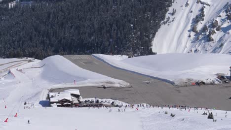 Light-Engine-Aircraft-Takes-Off-From-The-Mountain-Airport