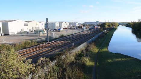 Sheffield-Stagecoach-Supertram-Service-UK’s-First-Tram-Train-Leaving-Parkgate-Railway-Station