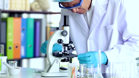 Chemistry-professor/doctor-Are-using-microscope-in-a-lab-science