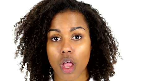 Black-Woman-in-Shock,-Face-Close-Up,-white-Background