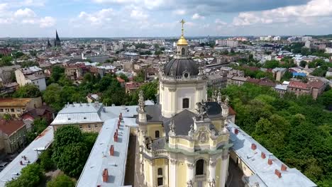 Aerial-shooting,-beautiful-St.-George's-Cathedral