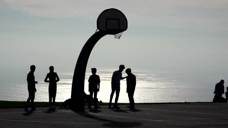 Basketball-court-by-the-ocean