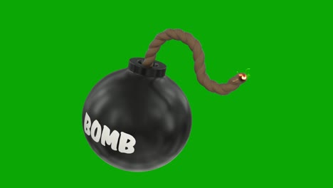 Bomb-cartoon-toon-fuse-burning-lit-timer-sparks-sphere-ball-loop-4k