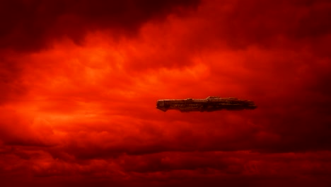 Large-Space-Craft-In-Lightning-Storm-On-Red-Planet