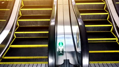 two-way-escalator-with-green-light-led-upper-way-in-seamless-loop-repeat