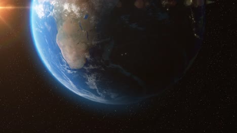 Earth-from-Space-with-Sun-Light-Stars-Day-Night---3D-Animation-4K