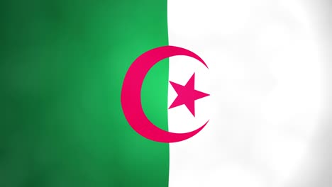 Algerien-Land-winken-3D-Flagge-Duo-Übergang-Hintergrund